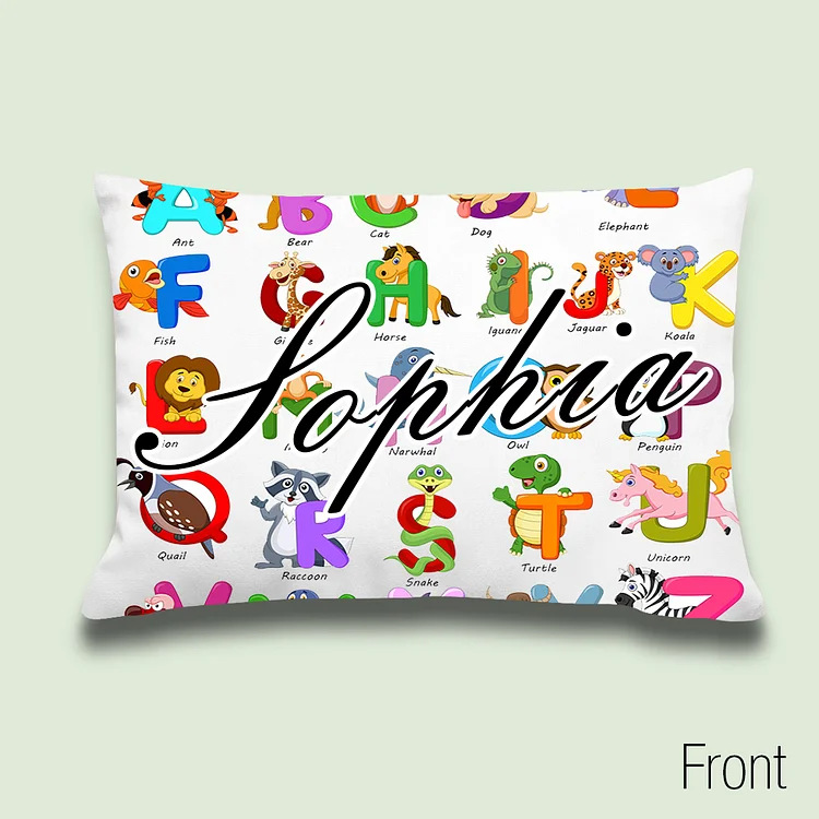 BlanketCute-Personalized Lovely Bedroom Animals Pillowcase with Your Kid's Name | 04