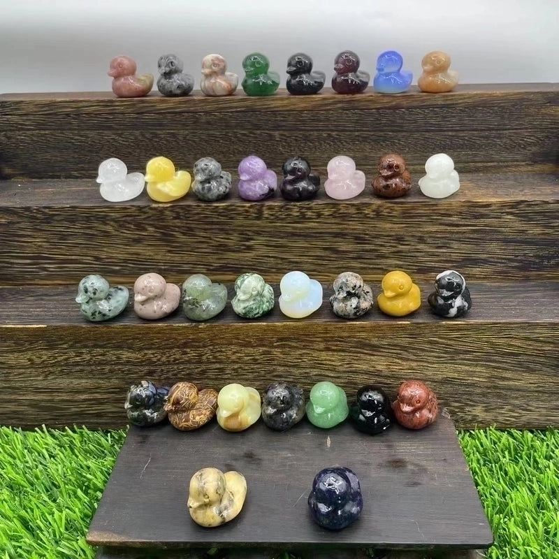 Cute Retro Duck Natural Stone Ornaments Artificial Decorations