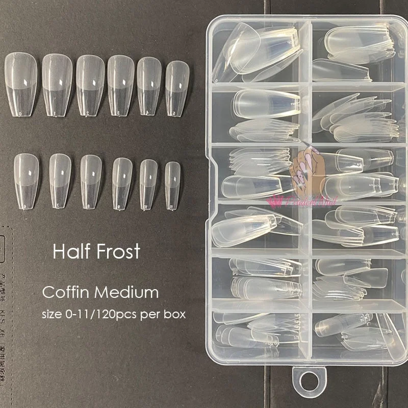 120pcs/box Instant Soft Gel Nail Tips Sculpted Coffin Stiletto Full Cover Press On Nail Tips Soak Off Salon Custom Nails-Nail Inspo