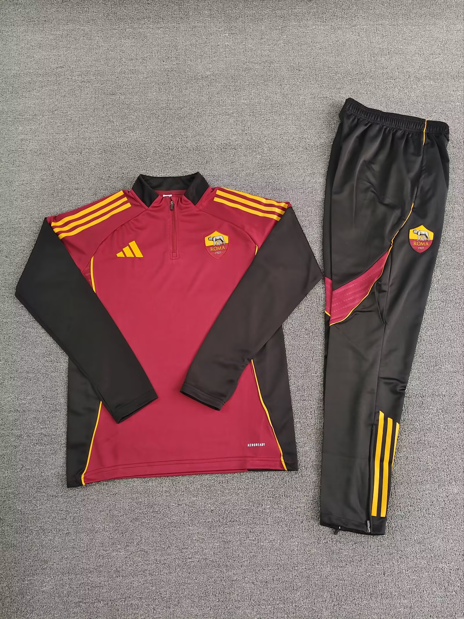 2025/2026 Roma Half-Pull Training Suit red football Jersey