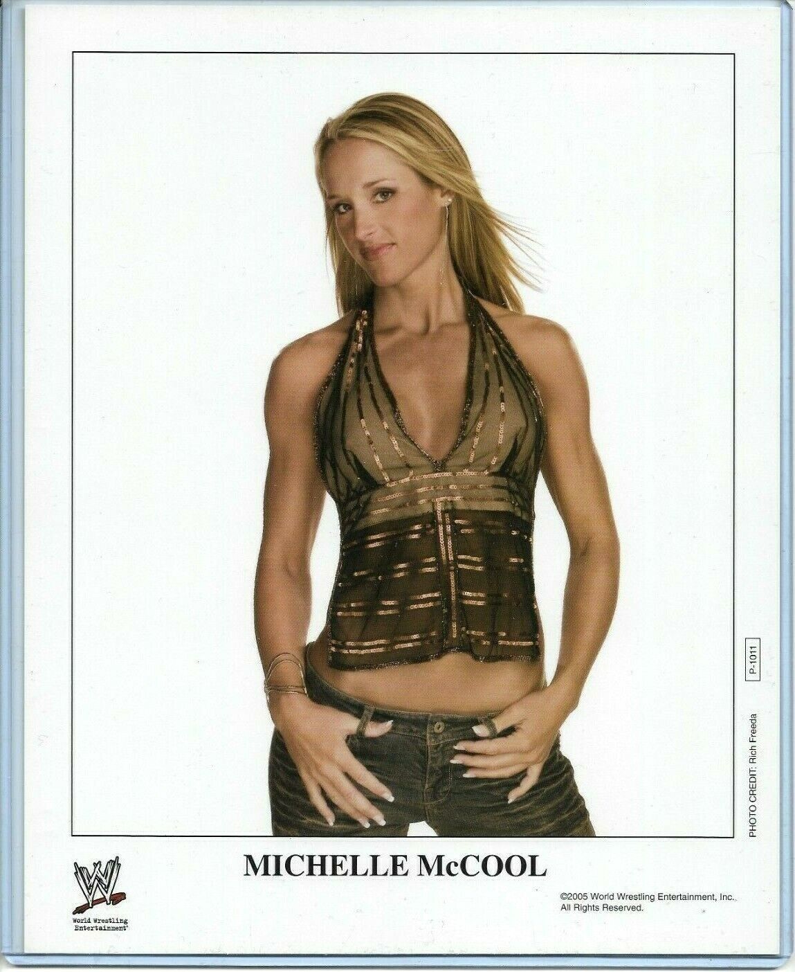 WWE MICHELLE MCCOOL P-1011 OFFICIAL LICENSED ORIGINAL 8X10 PROMO Photo Poster painting RARE