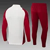 2024/2025 Bayern Munich Half-Pull Training Suit White-Red Football Shirt 1:1 Thai Quality