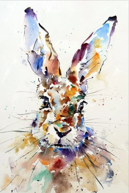 Abstract Watercolor Rabbit