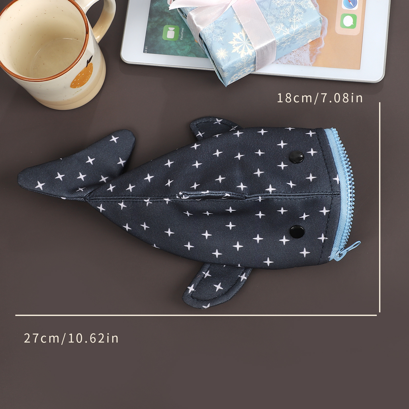 Pencil Case - Large CapacityBig Mouth Shark Shape Imitation Fish Pen Bag Storage 