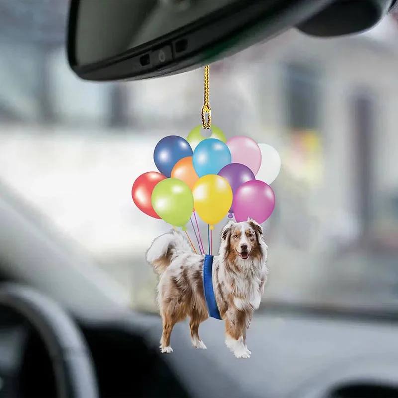 VigorDaily Australian Shepherd Dog Fly With Bubbles Car Hanging Ornament BC089