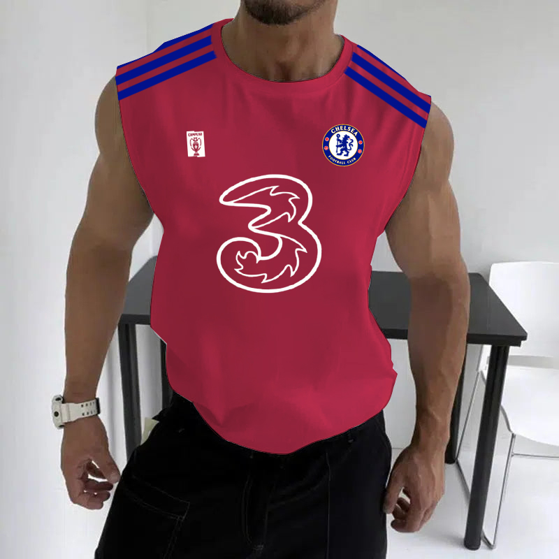 Men's Football Team Logo Print Jersey Casual Fitness Sleeveless Vest / TECHWEAR CLUB / Techwear