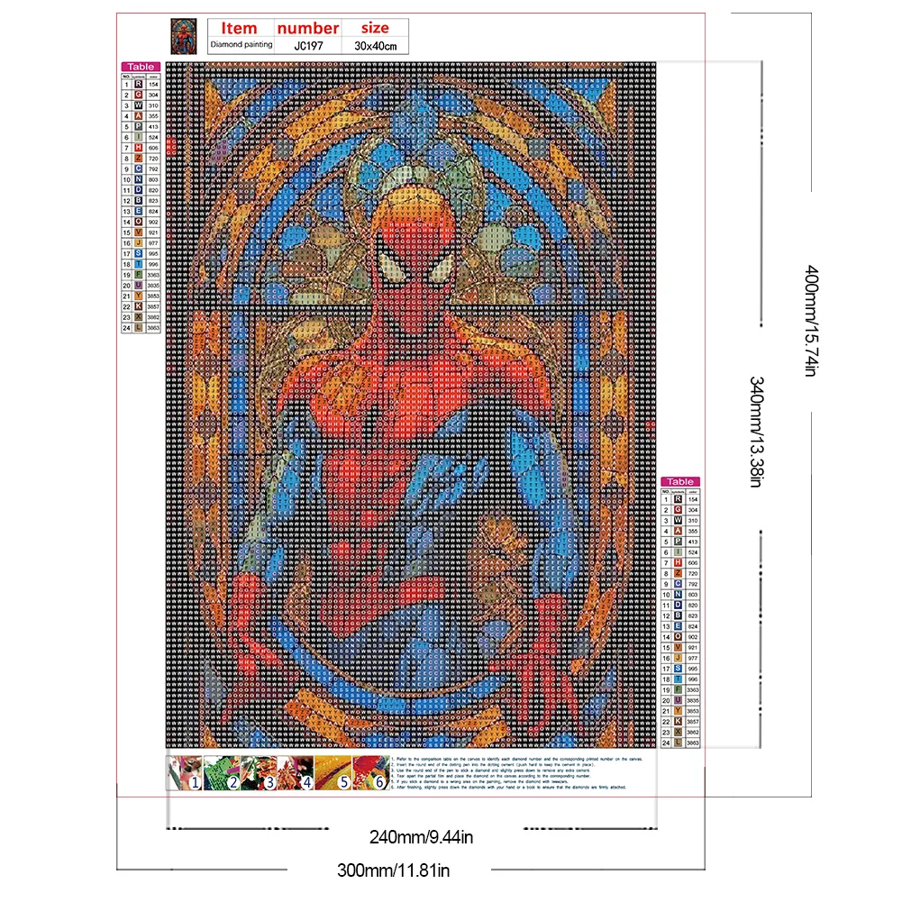 Diamond Painting - Full Round Drill - Stained Glass Spider Man(Canvas|30*40cm)