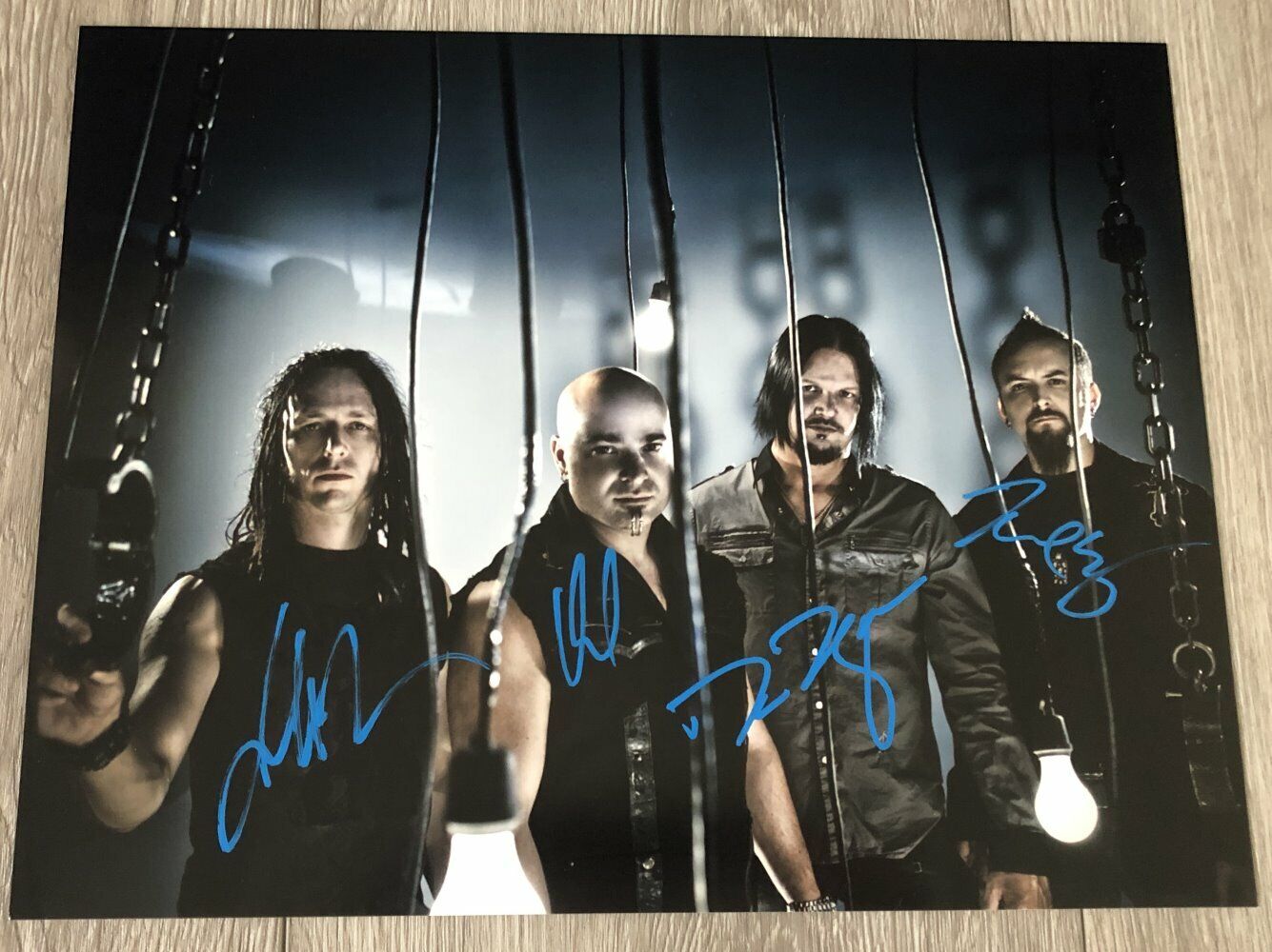 DISTURBED BAND SIGNED AUTOGRAPH 11X14 Photo Poster painting B DAVID DRAIMAN +3 w/EXACT PROOF