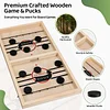 Large Fast Sling Puck Game - Super Sling Puck Board Games for a Family Game Night & Party with Friends | Wooden Hockey Table | Foosball Winner Rapid Battle Speed String Puck Game