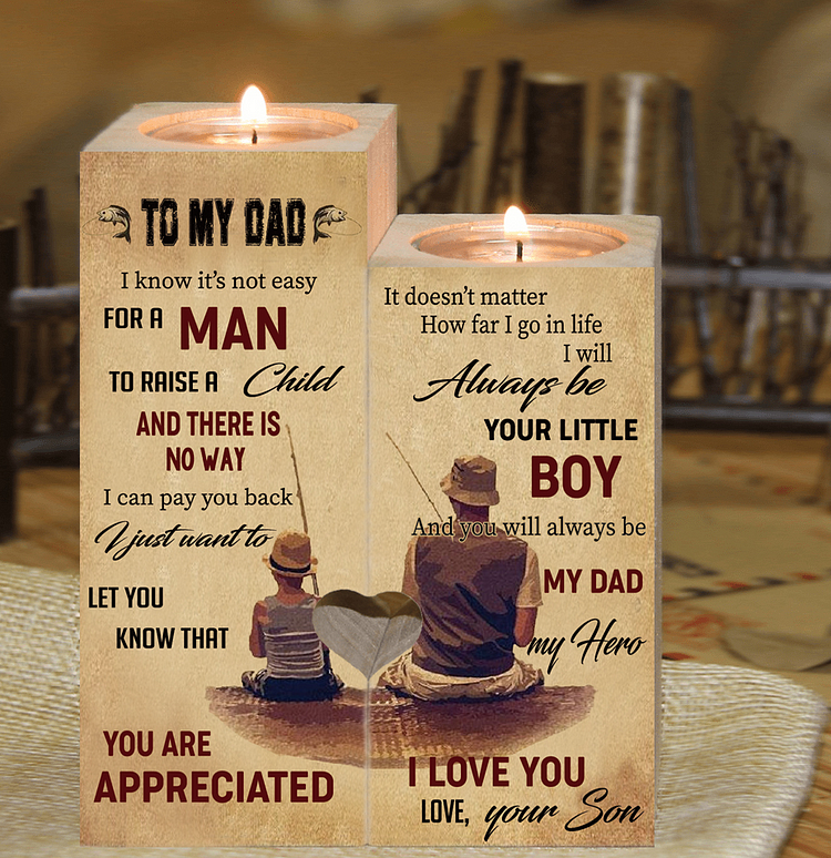 To My DAD I Will Always Be Your Little Boy Wooden Candle Holder