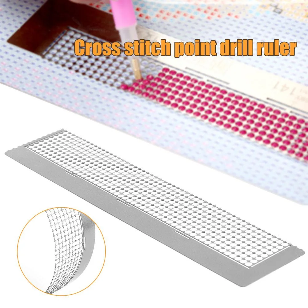 408 Holes DIY Diamond Painting Tools Round Drill Ruler Cross Stitch (141.5)