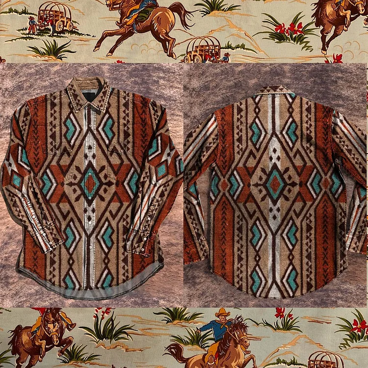Aztecs Vintage Print Casual Shirt
