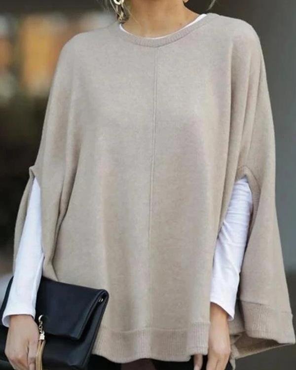 Bat Sleeves Round Neck Blouse