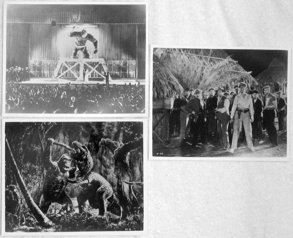 KING KONG 8x10 Photo Poster paintingGRAPH LOT nice small collection 3 DIFFERENT B/W MOVIE SCENES