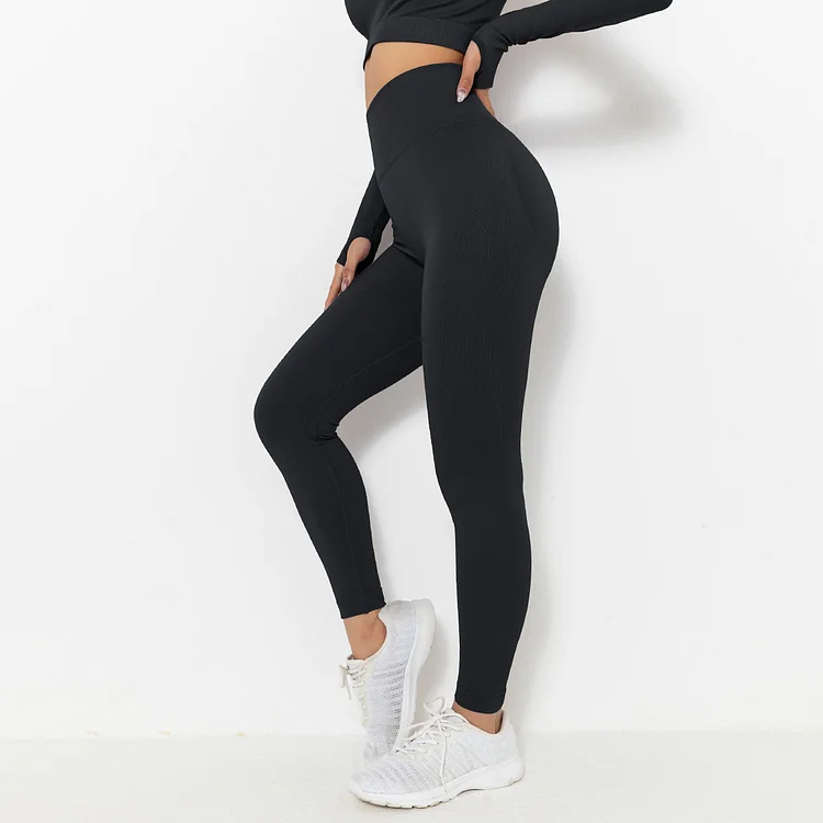 PASUXI Wholesale Women High Waist Compression Workout Athletic Running Tight Seamless Fitness Yoga Pants with Pockets huanwei