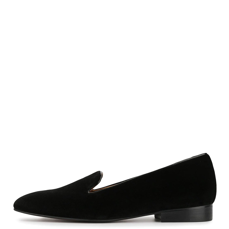 TAAFO Black Casual Women's Flats Round Toe Concise Adult Loafers Work