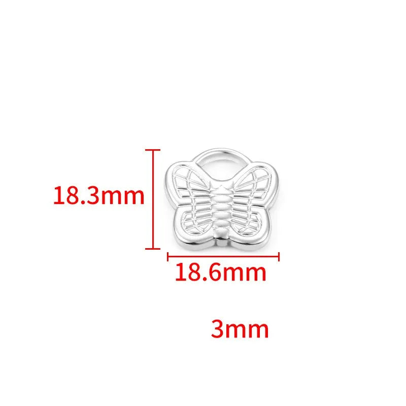 1 Piece 16.5*16.5mm 16.5*21.5mm 18*22.5mm Hole 1~1.9mm Hole 2~2.9mm 304 Stainless Steel 18K Gold Plated Moon Heart Shape Solid Color Jewelry Accessories Pendant