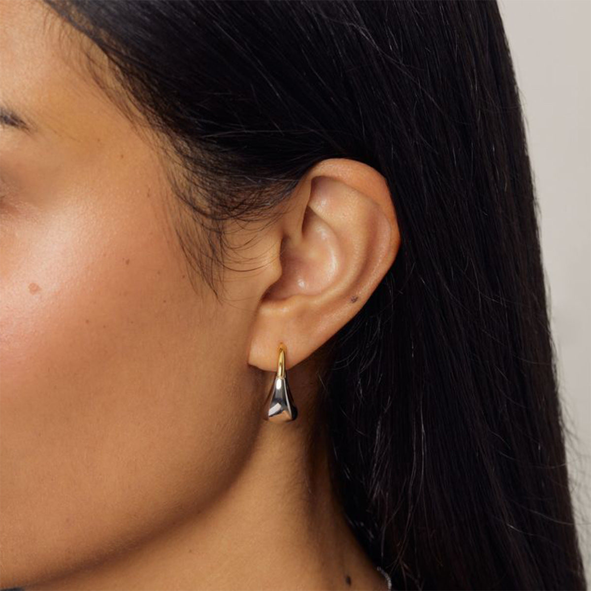 Jie Ding Stainless Steel Color Matching Geometric Earrings Niche Earrings Titanium Steel Earrings Earrings