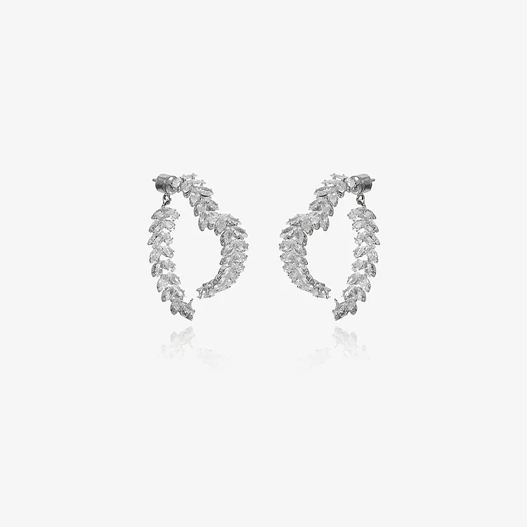 Elegant Diamond Heart Earrings