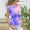 Women's Tie Dye Crew Neck Short Sleeve T-Shirt