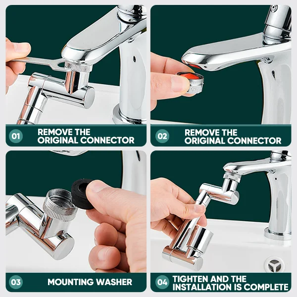 SAKER&reg; 1440&deg; Large-Angle Rotating Splash Filter Faucet