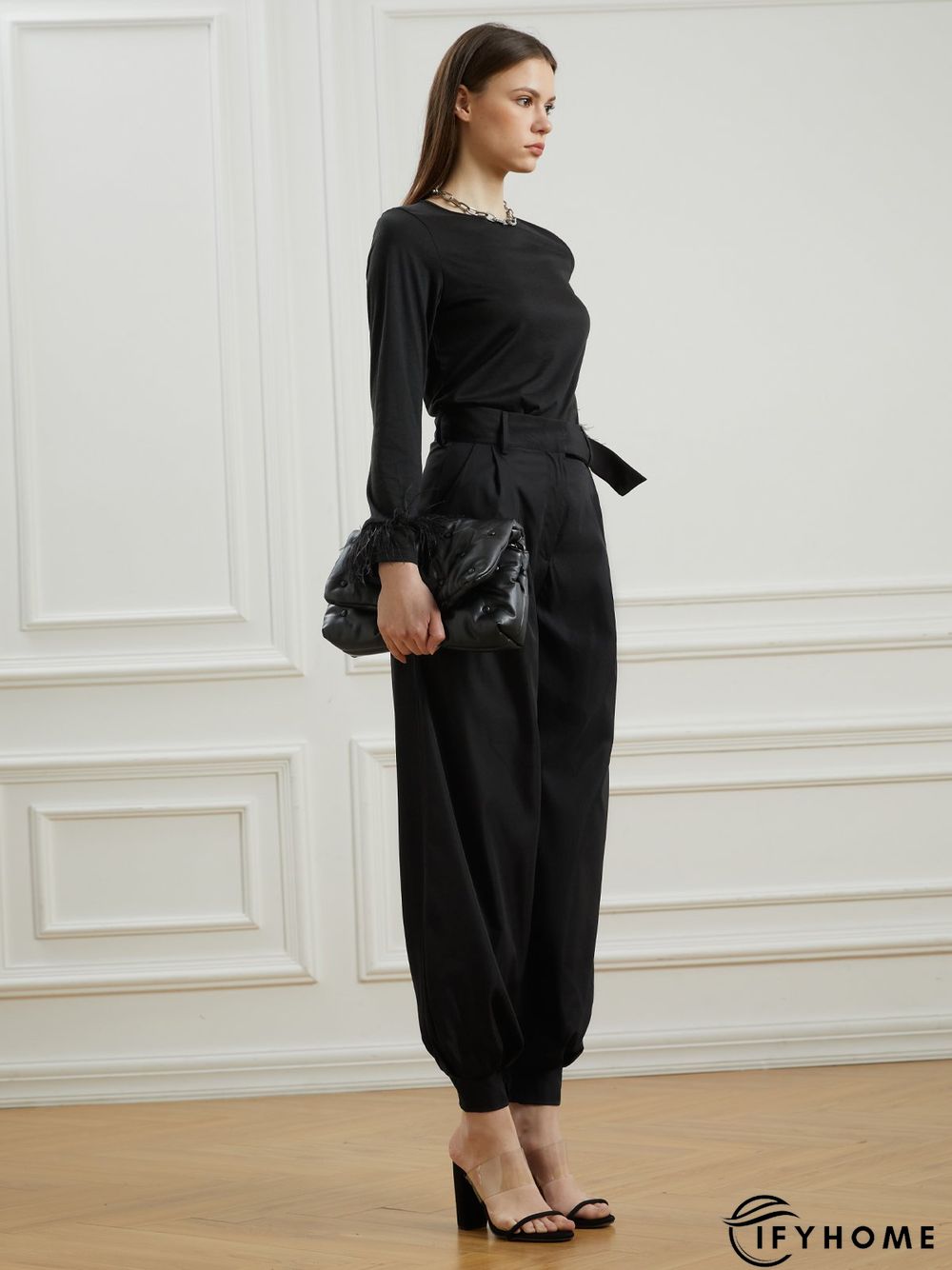 Casual Simple Elegant Crew Neck Simple Plain  Top | IFYHOME