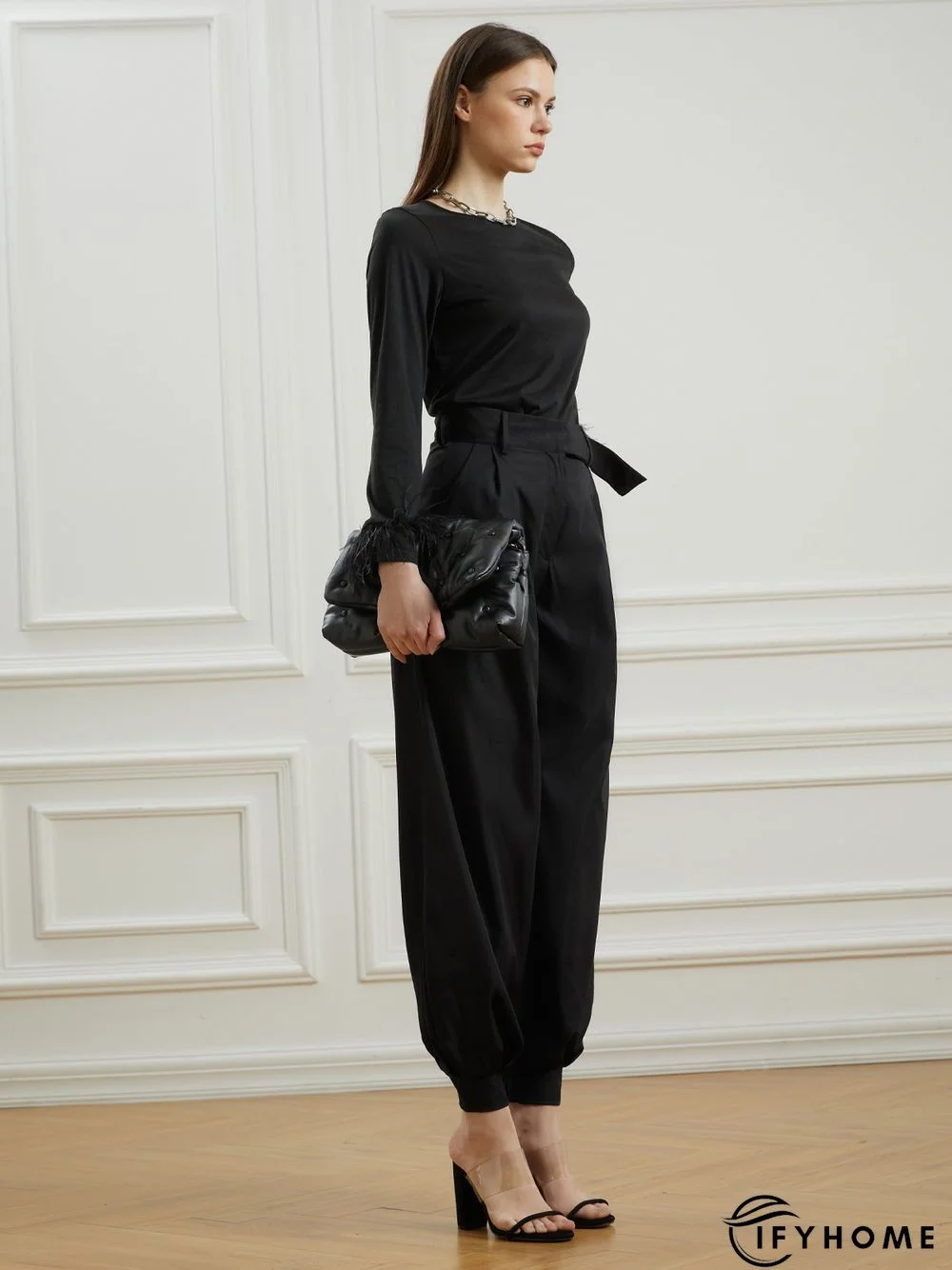 Casual Simple Elegant Crew Neck Simple Plain  Top | IFYHOME