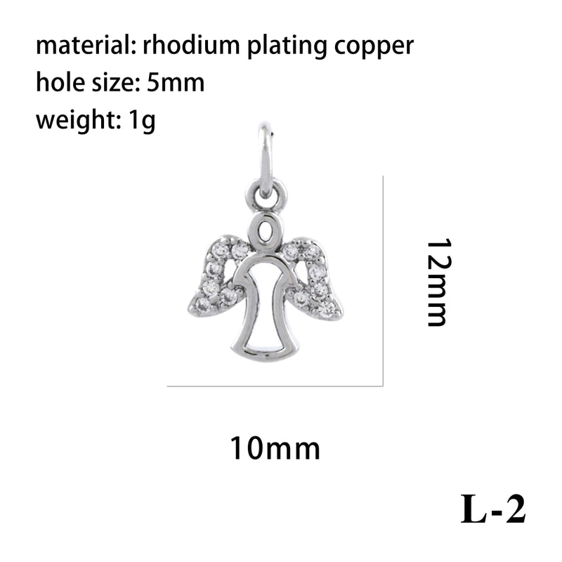 Ig Style Minimalist Angel Dolphin Crown Copper Plating Inlay Zircon 18k Gold Plated Charms