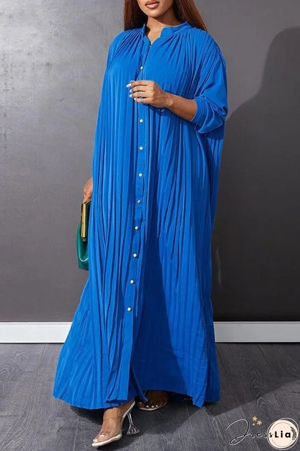 Trendy Pleated Smock Maxi Dress