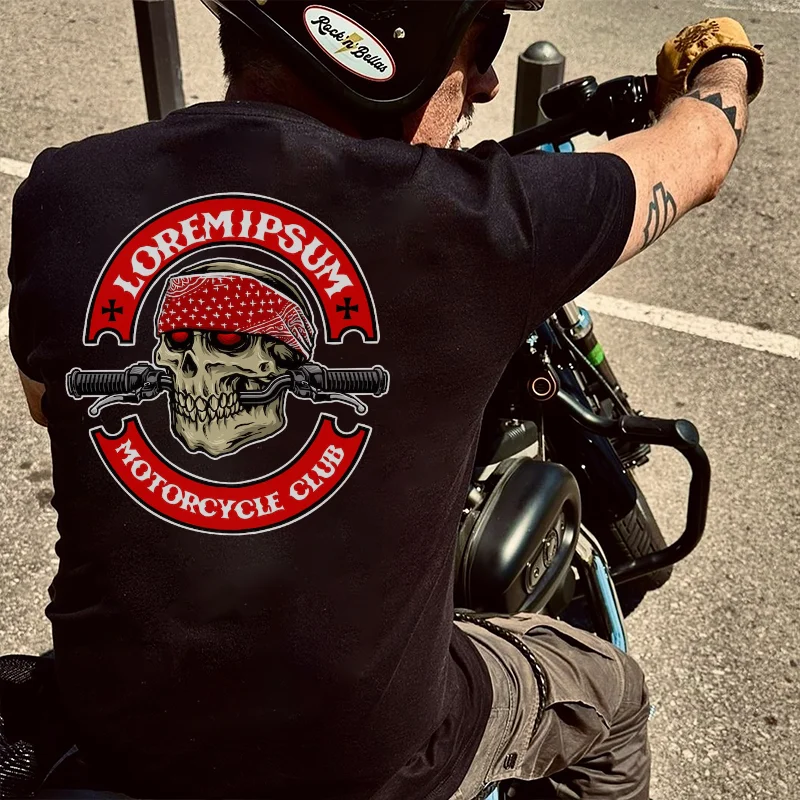 LOREMIPSUM MOTORCYCLE CLUB Skull Handle Print Men's T-shirt
