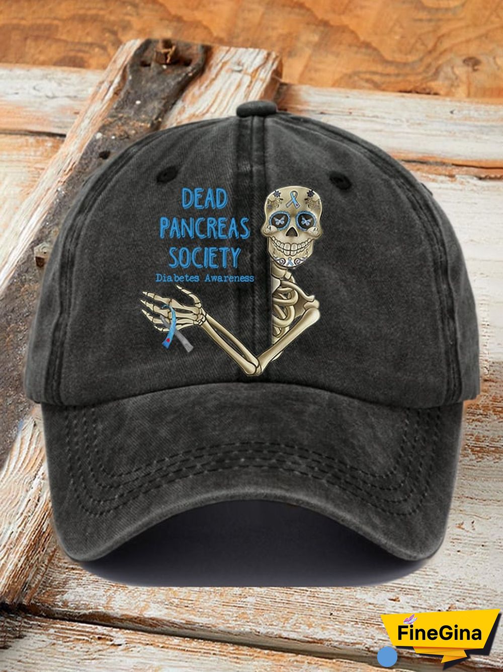 Retro Diabetes Awareness Dead Pancreas Society Print Baseball Cap