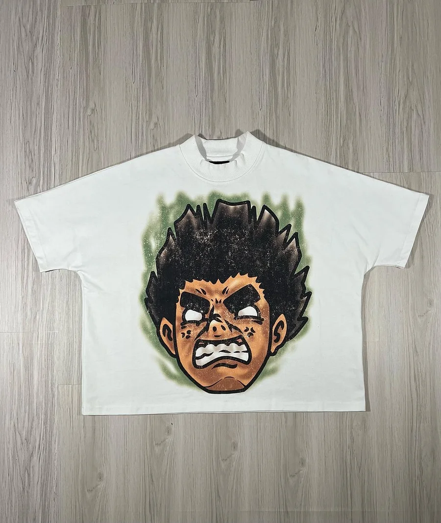 Streetwear Abstract Anime Graphic Print T-Shirt