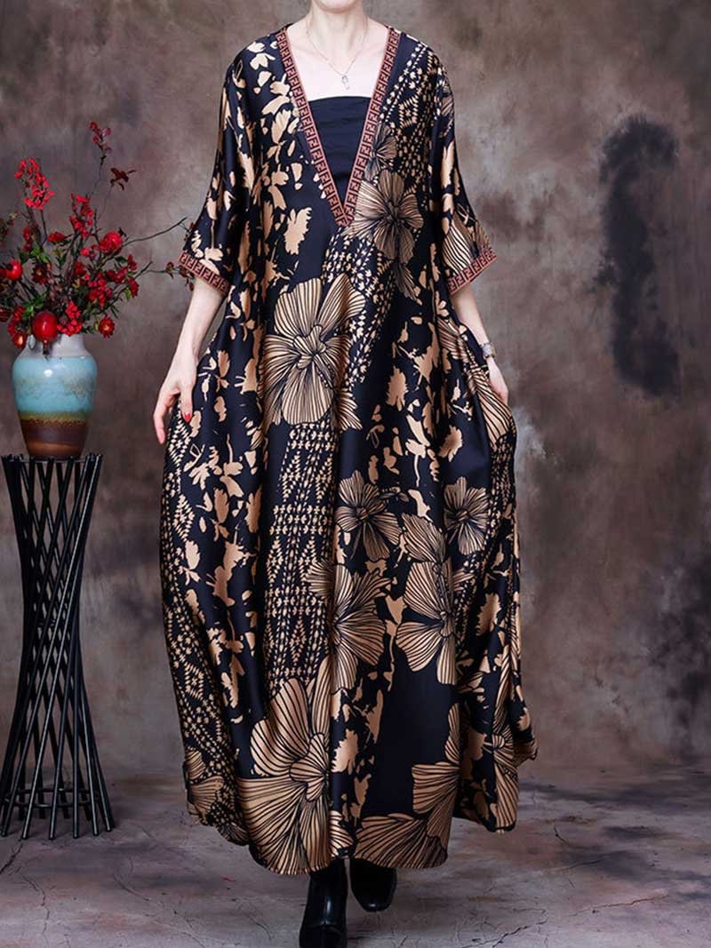 A Positive Mindset Printed Silk Maxi Dress