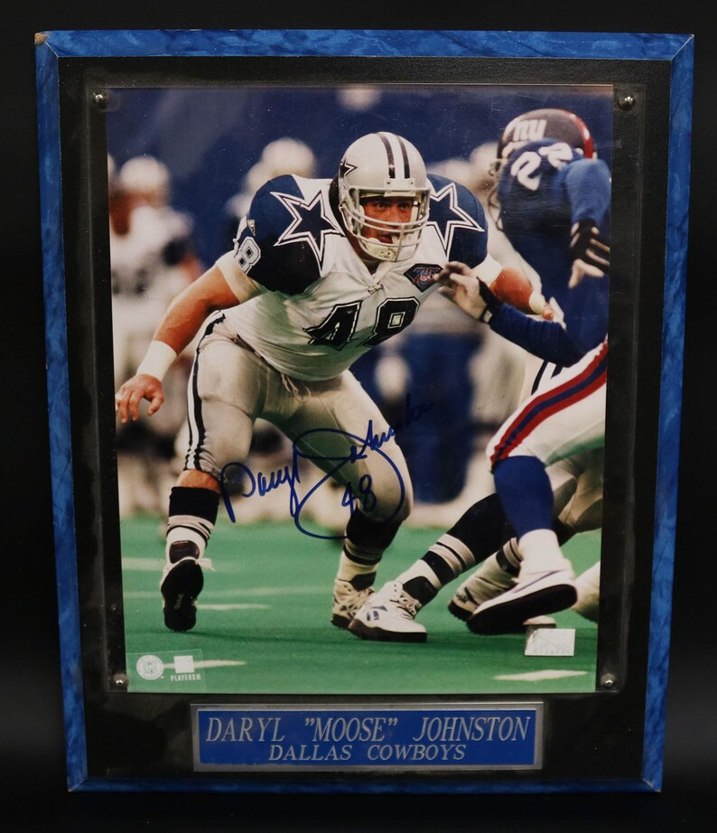 Daryl Johnston Signed Autographed Glossy 8x10 Photo Poster painting in Heavy Wood Plaque - COA Matching Holograms