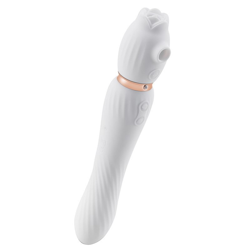 3-in-1 Rose Crown Vibrator Warming Swinging Tongue-licking Sucking Vibration Wand 