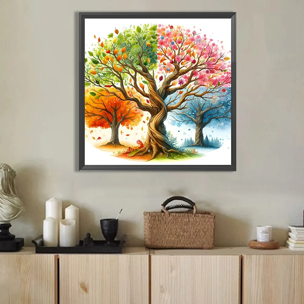 Diamond Painting - Full Round Drill - Four Seasons Tree(Canvas|40*40cm)