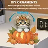 uk.everydayedeals DIY Diamond Painting Acrylic Bobble Head Decoration - Cat Pumpkins