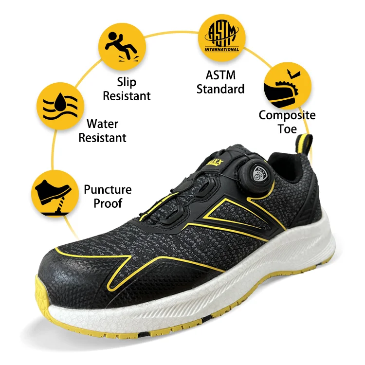 Men's Aluminium Alloy Toe Waterproof Slip Resistant Breathable Truck Driver & Construction Shoes