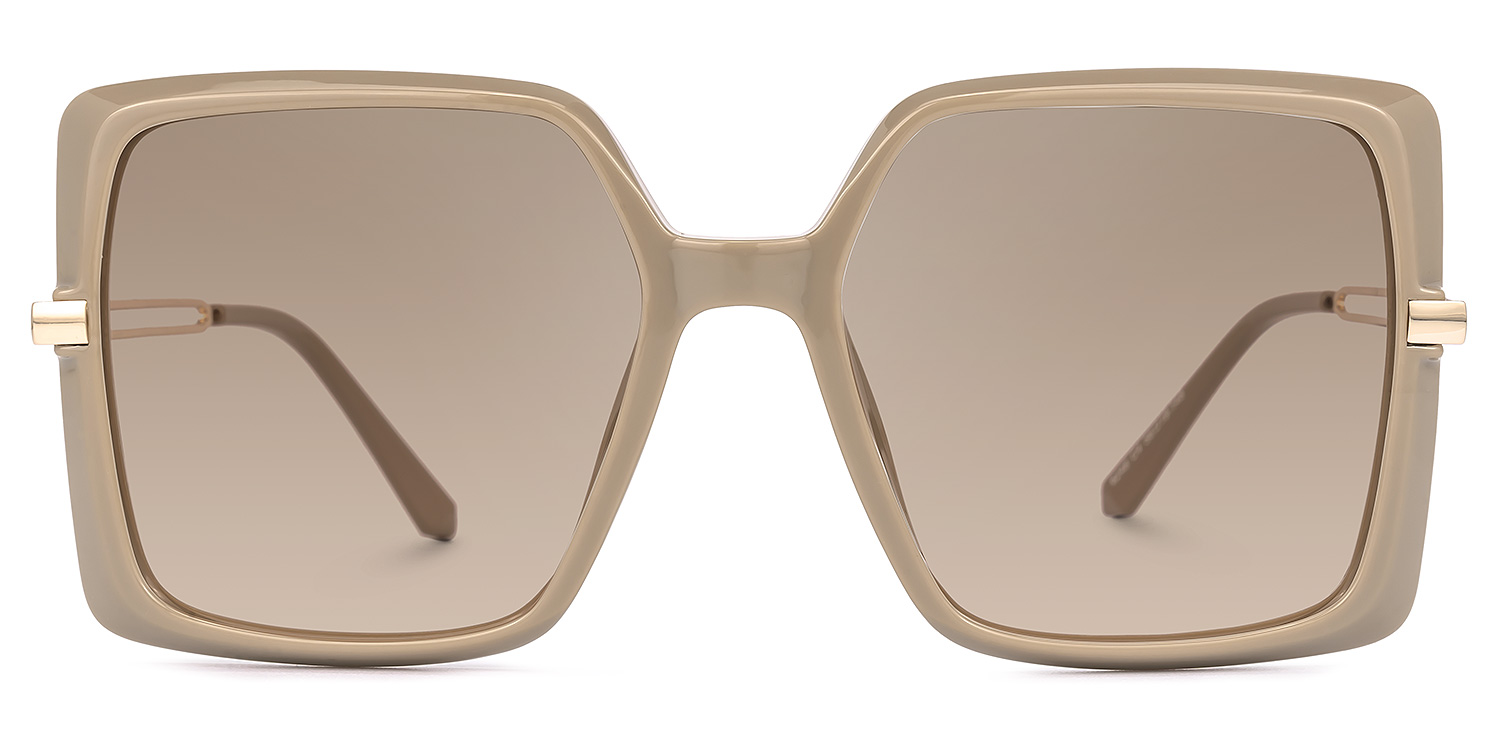 Geno Champagner Rechteckig Sonnenbrille Champagner