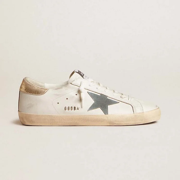 Golden Goose Super-Star con estrella de ante y refuerzo del talón de piel de pitón platino