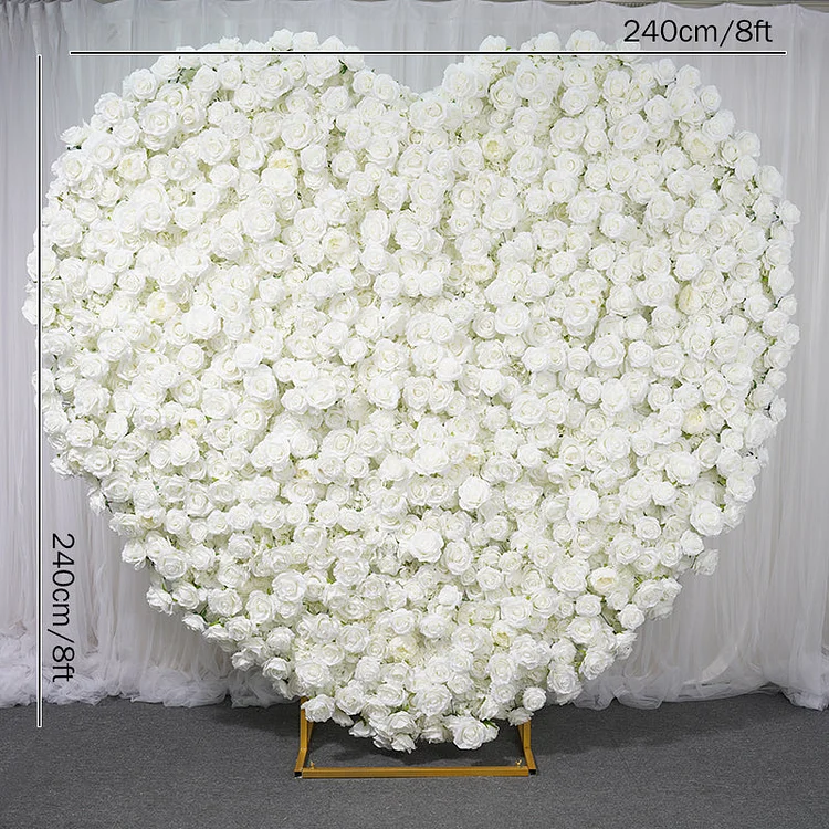 A7699 Creative Love 5D White rose cloth wall wedding background arrangement