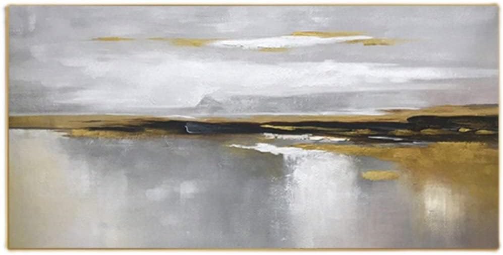 VVANY Large Oil Painting,Gray Texture Sky Beach Landscape Modern Abstract Artwork Hand Painted Oil Paintings On Canvas Wall Art for Living Room Bedroom Office Home Decor,150X300Cm(60X120Inch) 150x300cm(60x120inch)