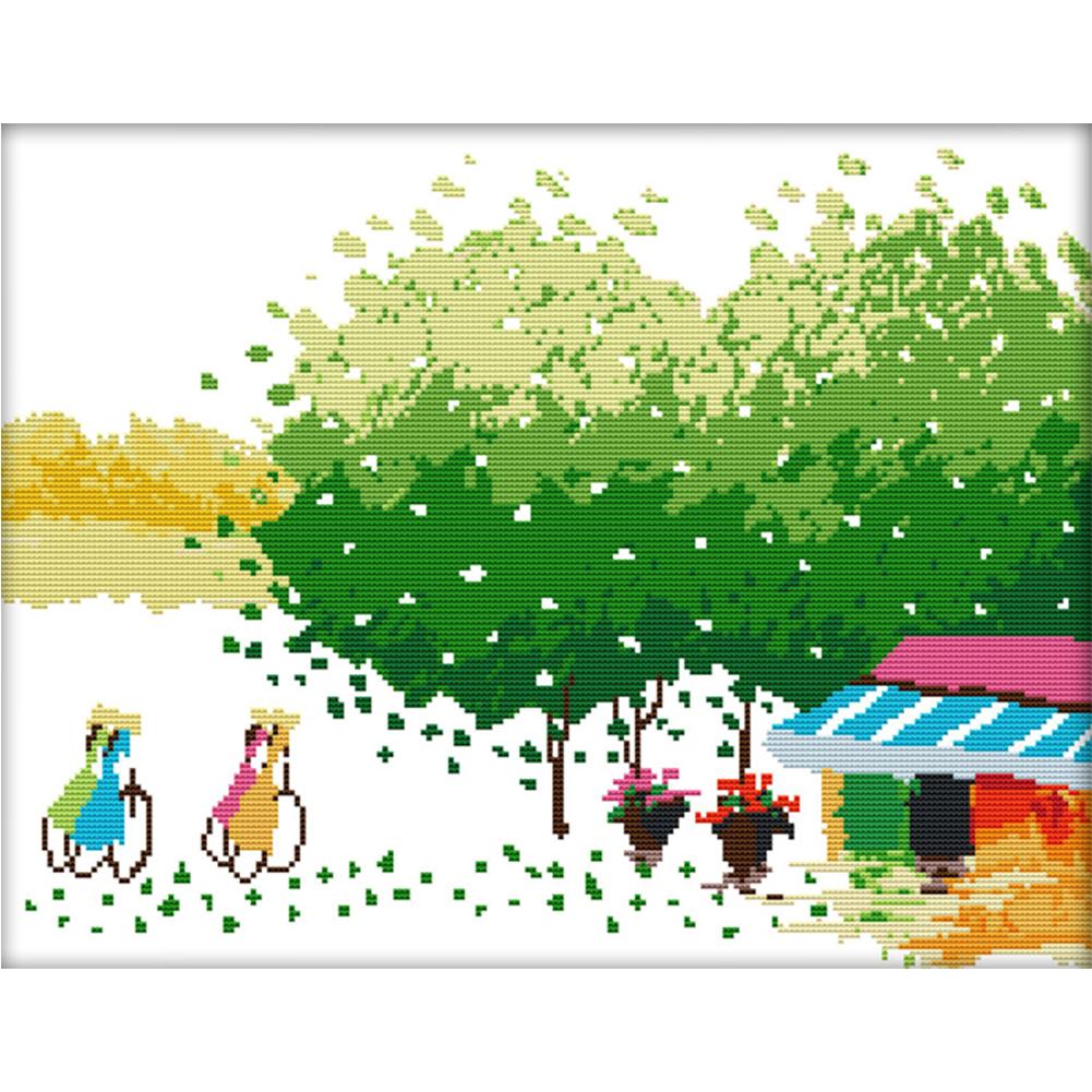 

Spring - 14CT Stamped Cross Stitch - 41*33cm, 501 Original