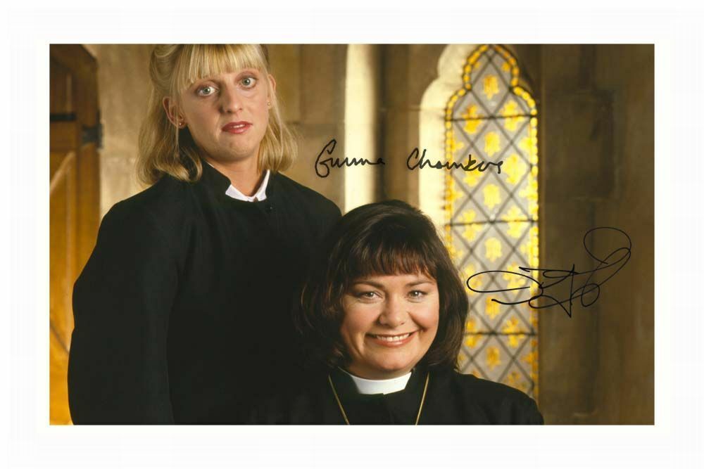 VICAR OF DIBLEY - DAWN FRENCH & EMMA CHAMBERS AUTOGRAPH SIGNED Photo Poster painting POSTER