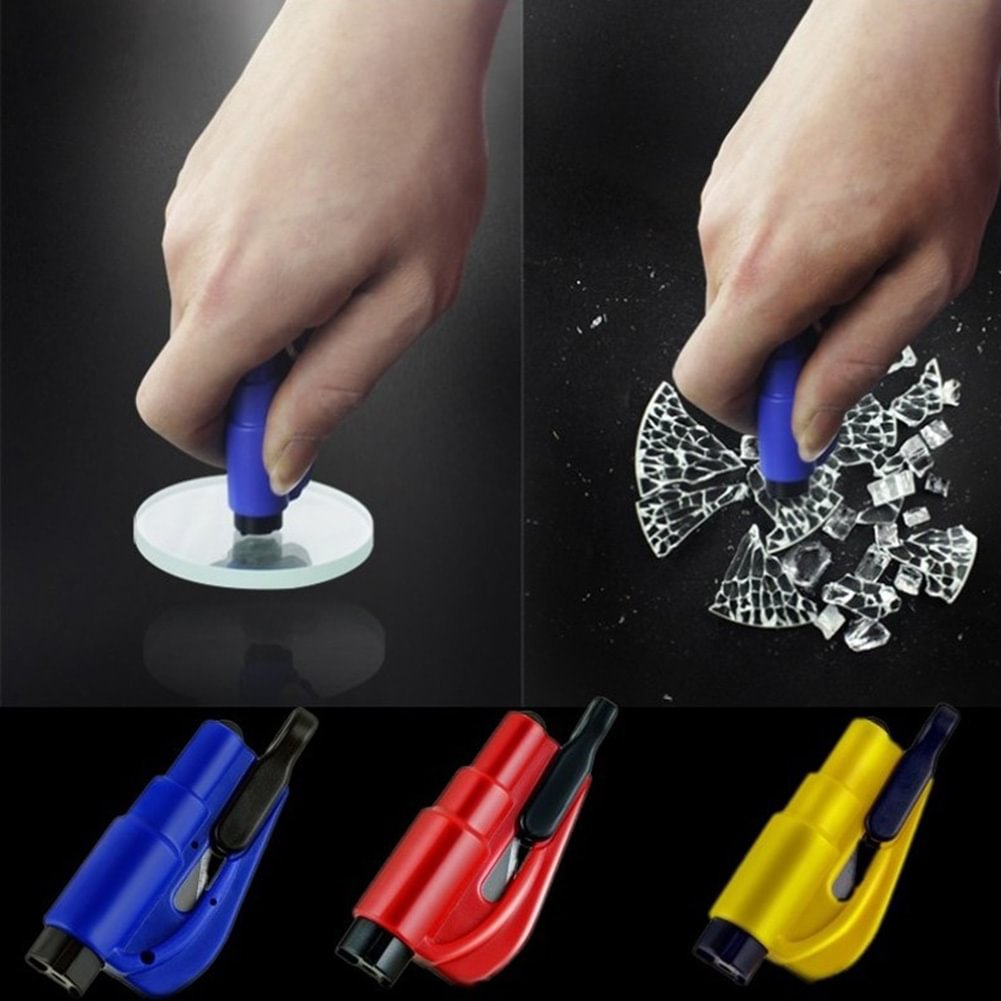 2 in 1 Mini Keychain Tool with Car Window Glass Breaker and Seatbelt Cutter