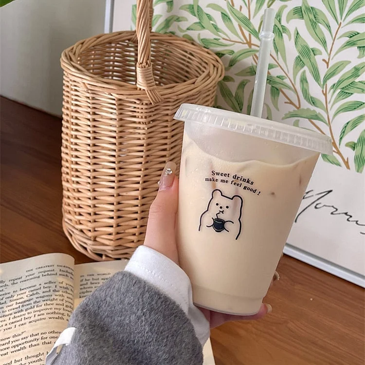 Kawaii Plastic Tumbler For Coffee Juice Milk Tea - Gotamochi Kawaii Shop, Kawaii Clothes