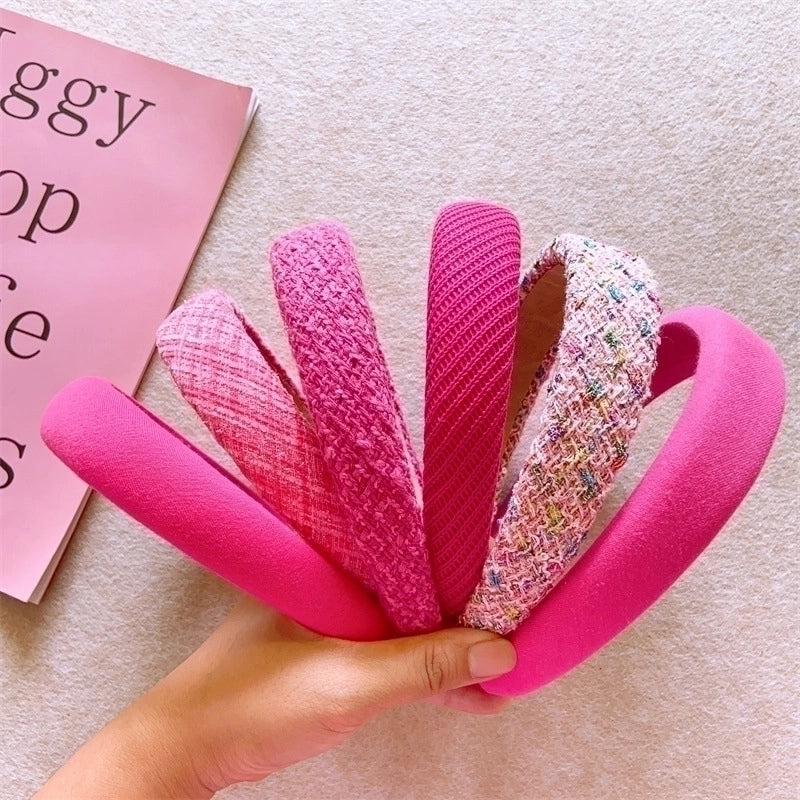 Sweet Geometric Solid Color Cloth Hair Band