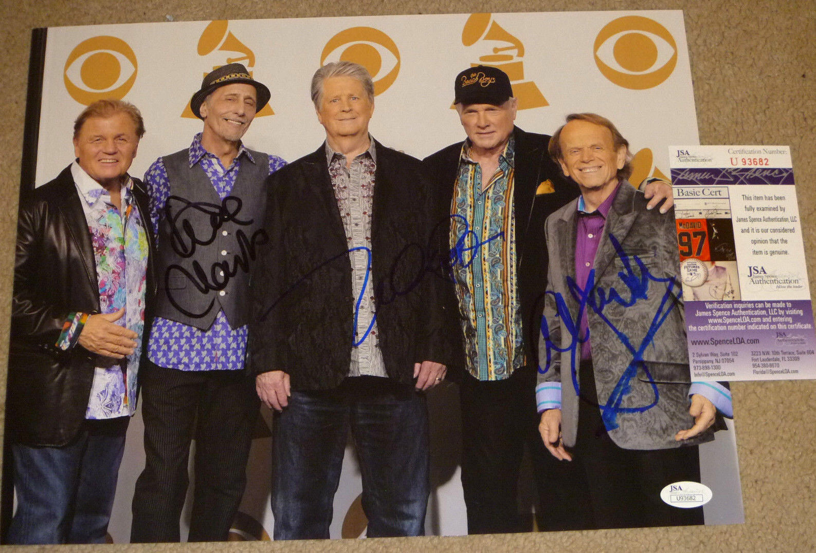 The Beach Boys Signed 11x14 Photo Poster painting Auto Mike Love, Al Jardine, Dave Marks JSA COA