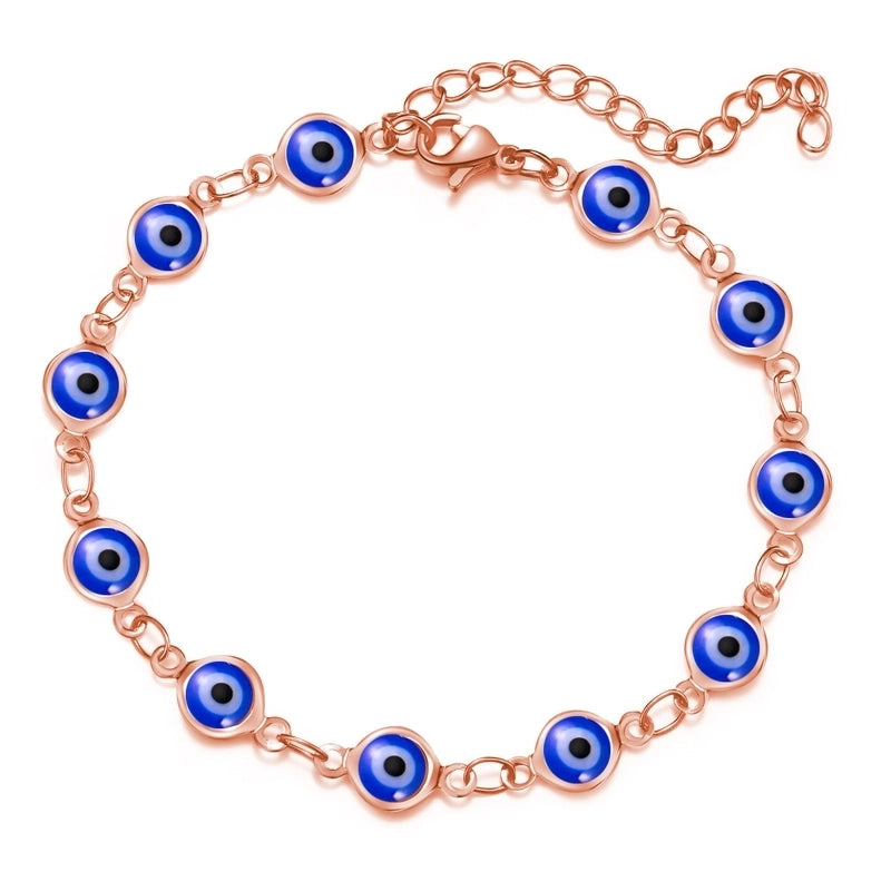 Retro Devil’s Eye Copper Plating Unisex Bracelets Anklet Necklace