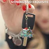 (US Local)6PCS  Christmas DIY Diamond Painting Keychain Diamond Art Kits Keyrings